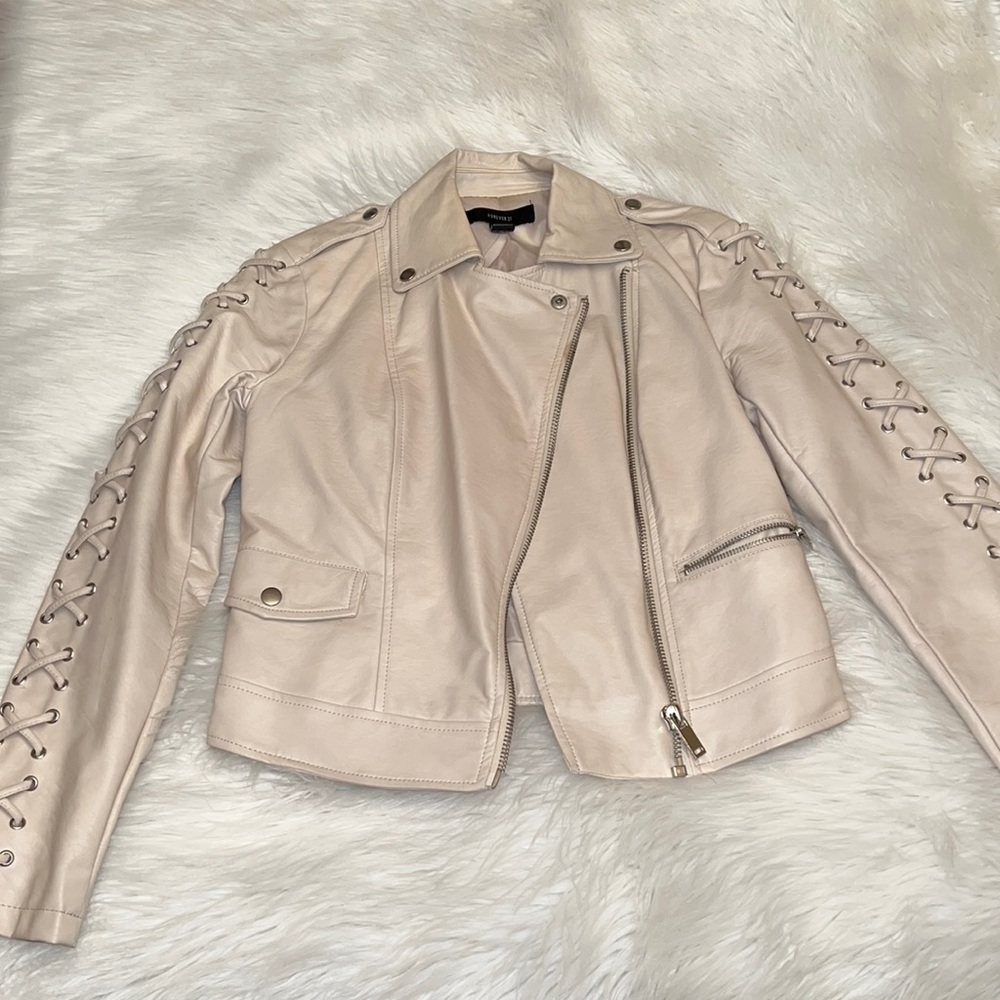 White Faux Leather Jacket